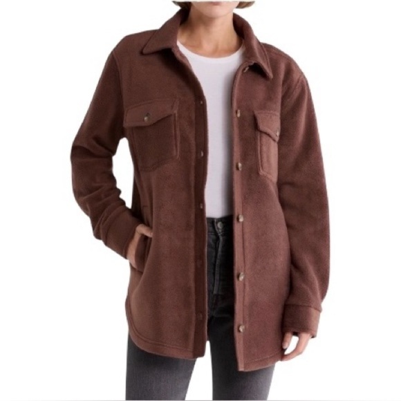 Thread & Supply Jackets & Blazers - Thread & Supply Cozy Polar Fleece Shacket aka Shirt Jacket NWT M Chocolate Brown